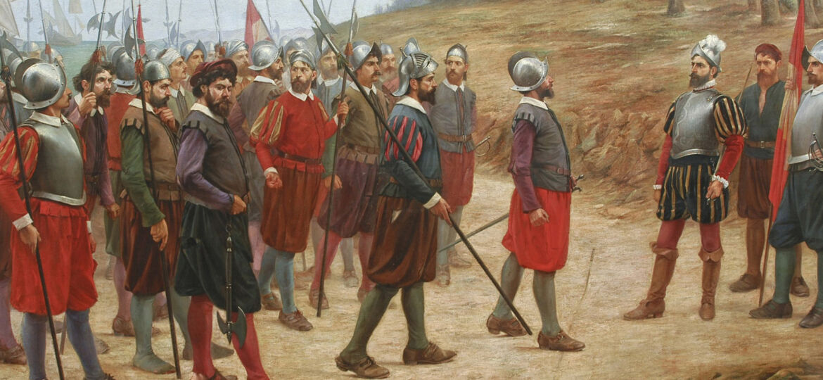 Francisco Pizarro en la isla del Gallo